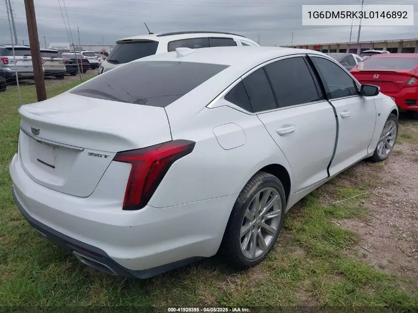 2020 Cadillac Ct5 Luxury VIN: 1G6DM5RK3L0146892 Lot: 41928395