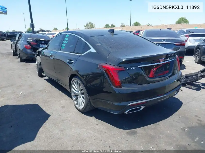 2020 Cadillac Ct5 Premium Luxury VIN: 1G6DN5RKXL0111392 Lot: 42322249