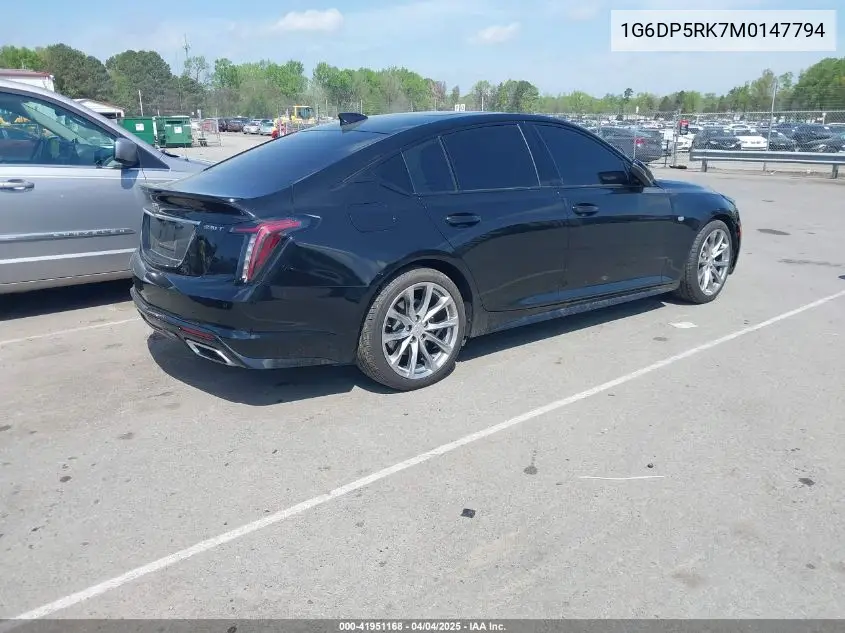 2021 Cadillac Ct5 Sport VIN: 1G6DP5RK7M0147794 Lot: 41951168