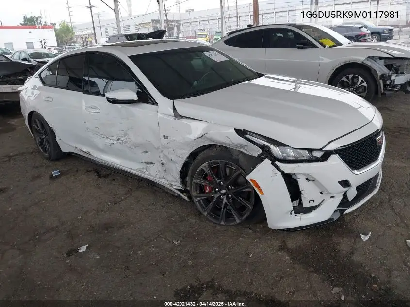 2021 Cadillac Ct5 Sport VIN: 1G6DU5RK9M0117981 Lot: 42021432