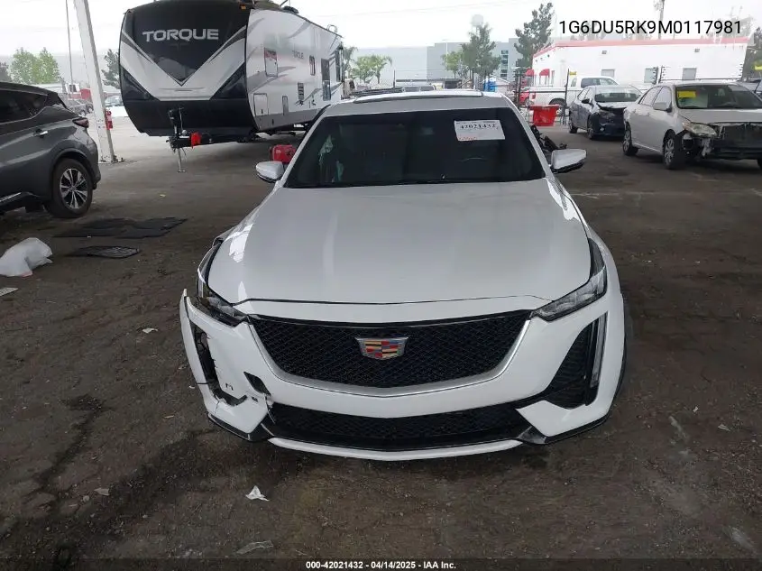 2021 Cadillac Ct5 Sport VIN: 1G6DU5RK9M0117981 Lot: 42021432