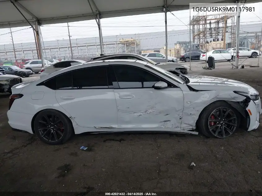2021 Cadillac Ct5 Sport VIN: 1G6DU5RK9M0117981 Lot: 42021432