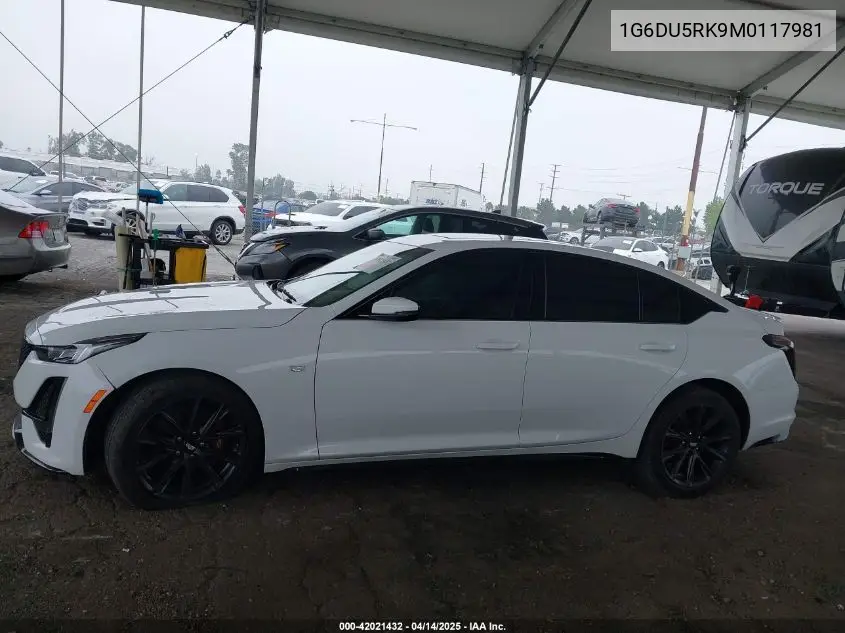 2021 Cadillac Ct5 Sport VIN: 1G6DU5RK9M0117981 Lot: 42021432