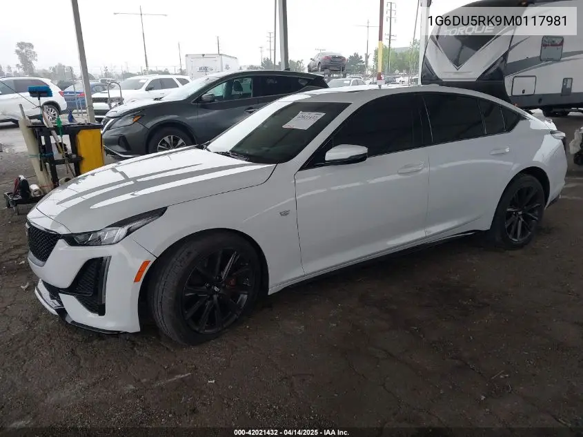 2021 Cadillac Ct5 Sport VIN: 1G6DU5RK9M0117981 Lot: 42021432
