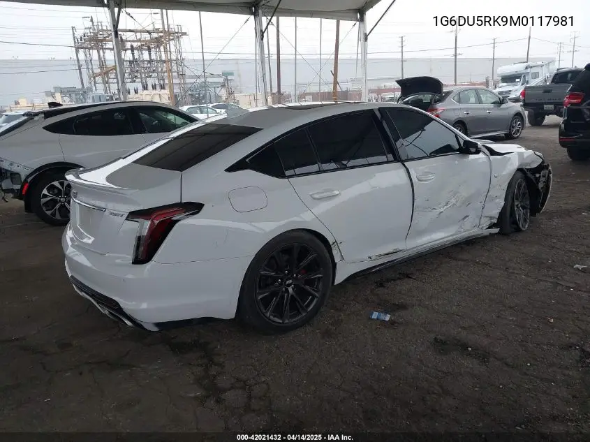2021 Cadillac Ct5 Sport VIN: 1G6DU5RK9M0117981 Lot: 42021432