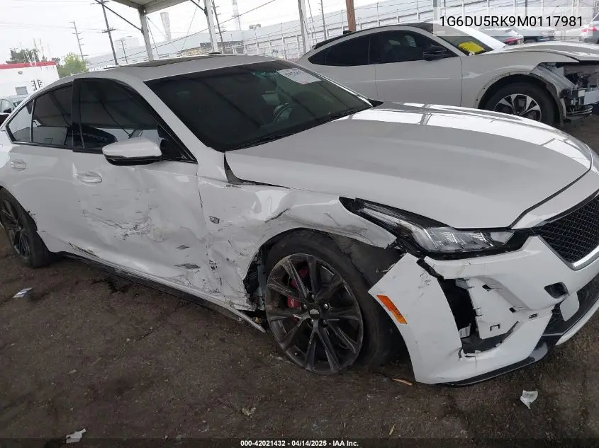 2021 Cadillac Ct5 Sport VIN: 1G6DU5RK9M0117981 Lot: 42021432