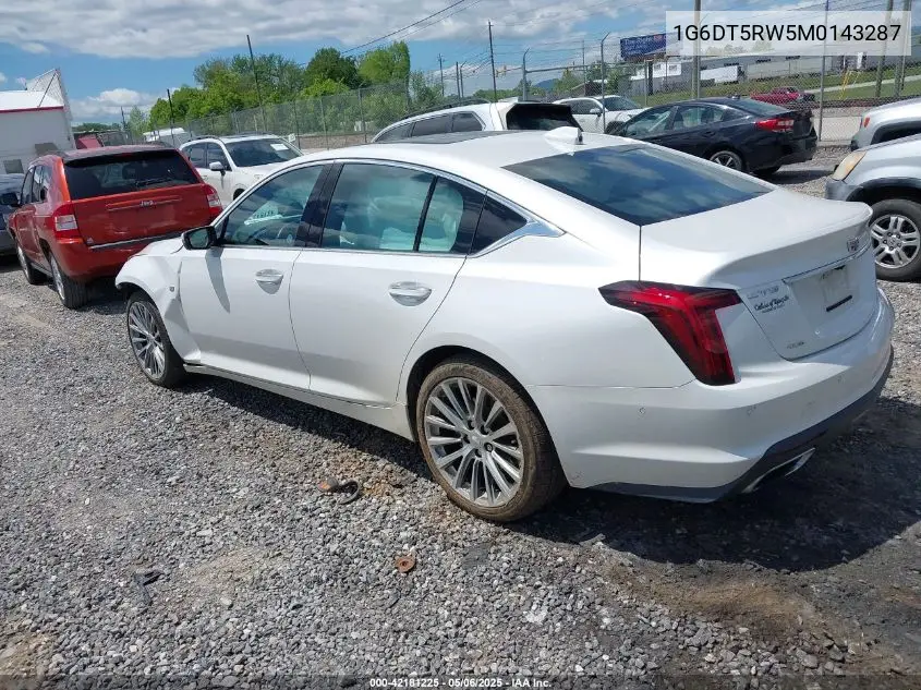 2021 Cadillac Ct5 Premium Luxury VIN: 1G6DT5RW5M0143287 Lot: 42181225