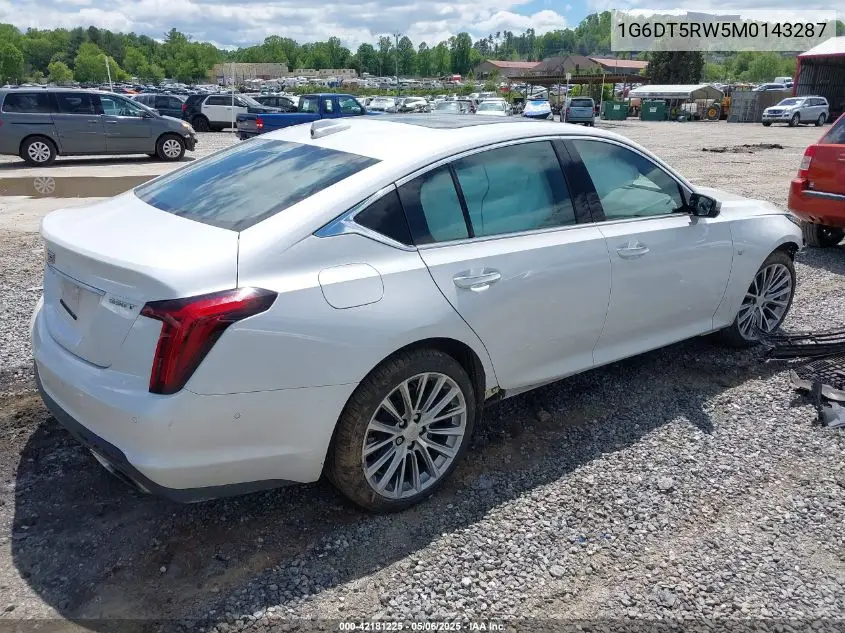 2021 Cadillac Ct5 Premium Luxury VIN: 1G6DT5RW5M0143287 Lot: 42181225