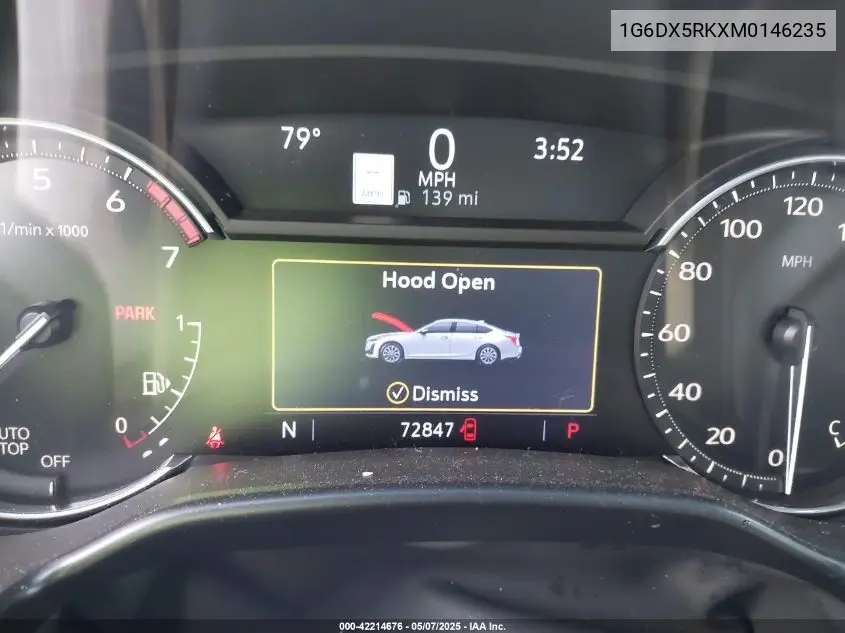2021 Cadillac Ct5 Luxury VIN: 1G6DX5RKXM0146235 Lot: 42214676