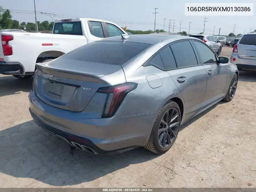 2021 Cadillac Ct5 V-Series VIN: 1G6DR5RWXM0130386 Lot: 42265706