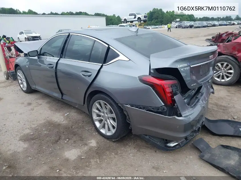2021 Cadillac Ct5 Luxury VIN: 1G6DX5RK7M0110762 Lot: 42426744