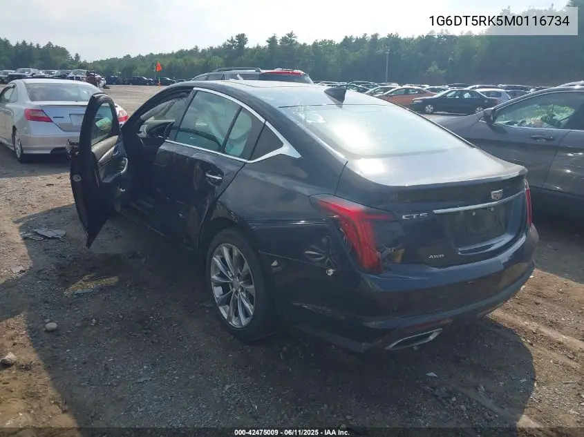 2021 Cadillac Ct5 Premium Luxury VIN: 1G6DT5RK5M0116734 Lot: 42475009