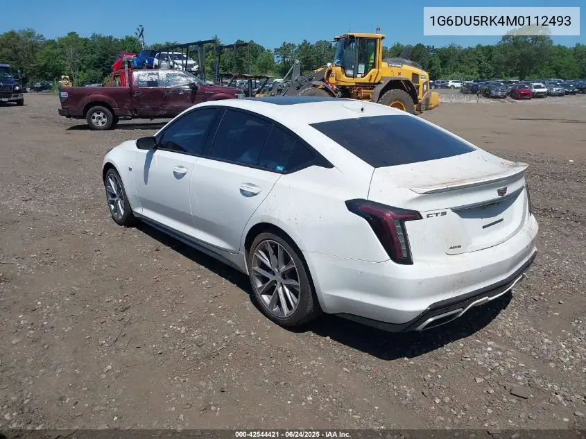2021 Cadillac Ct5 Sport VIN: 1G6DU5RK4M0112493 Lot: 42544421