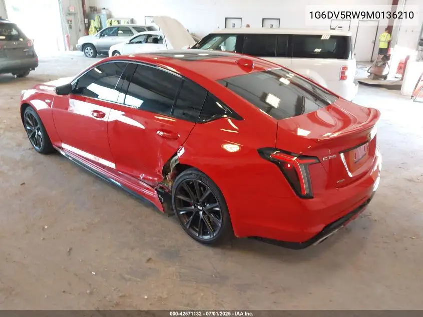 2021 Cadillac Ct5 V-Series VIN: 1G6DV5RW9M0136210 Lot: 42571132