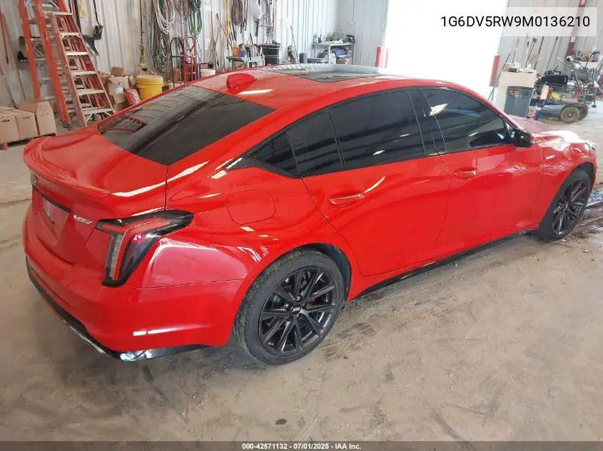 2021 Cadillac Ct5 V-Series VIN: 1G6DV5RW9M0136210 Lot: 42571132