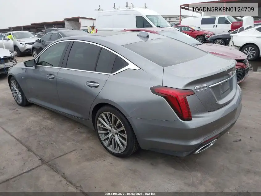 2022 Cadillac Ct5 Premium Luxury VIN: 1G6DN5RK8N0124709 Lot: 41942872