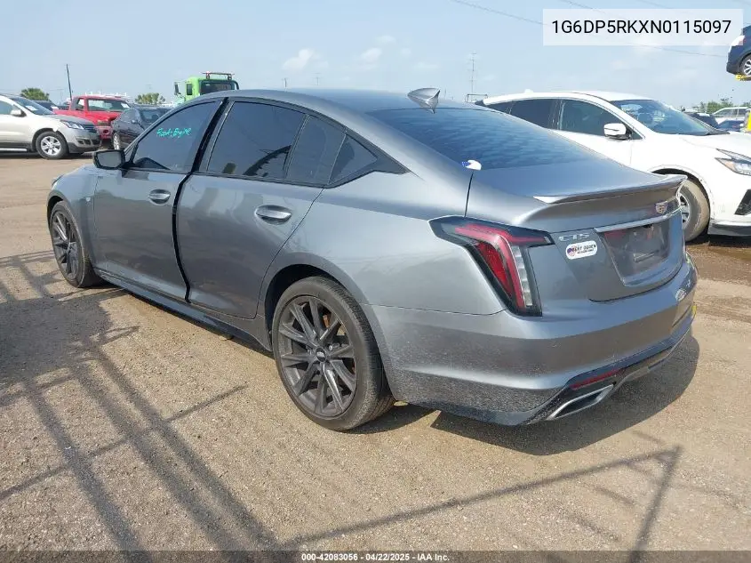 2022 Cadillac Ct5 Sport VIN: 1G6DP5RKXN0115097 Lot: 42083056