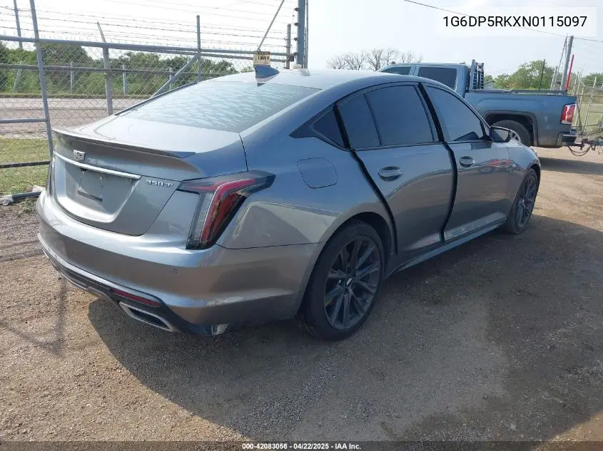 2022 Cadillac Ct5 Sport VIN: 1G6DP5RKXN0115097 Lot: 42083056