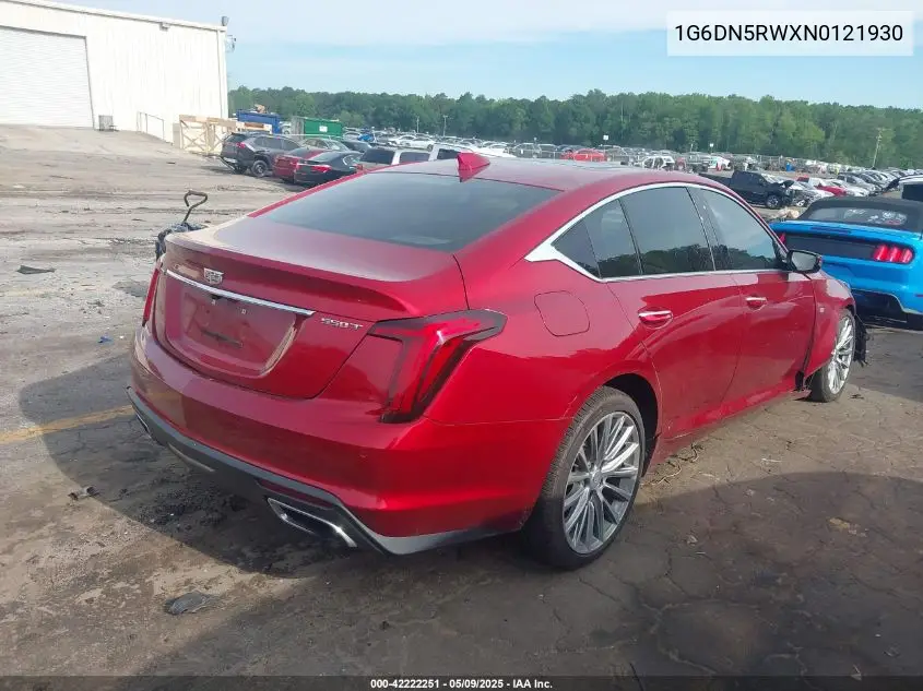 2022 Cadillac Ct5 Premium Luxury VIN: 1G6DN5RWXN0121930 Lot: 42222251