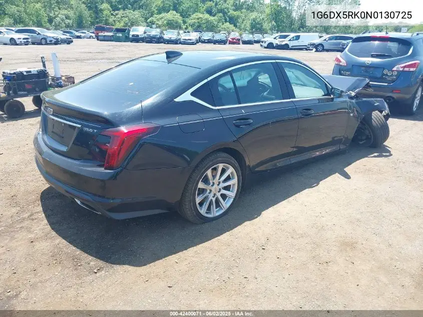 2022 Cadillac Ct5 Luxury VIN: 1G6DX5RK0N0130725 Lot: 42400071