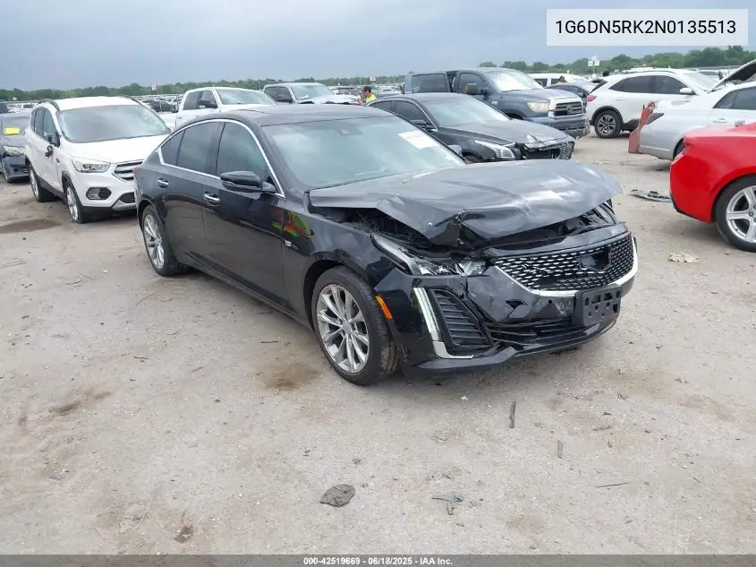 2022 Cadillac Ct5 Premium Luxury VIN: 1G6DN5RK2N0135513 Lot: 42519669