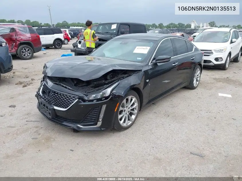 2022 Cadillac Ct5 Premium Luxury VIN: 1G6DN5RK2N0135513 Lot: 42519669