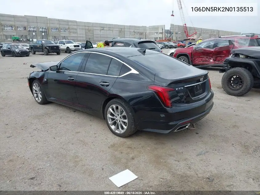 2022 Cadillac Ct5 Premium Luxury VIN: 1G6DN5RK2N0135513 Lot: 42519669