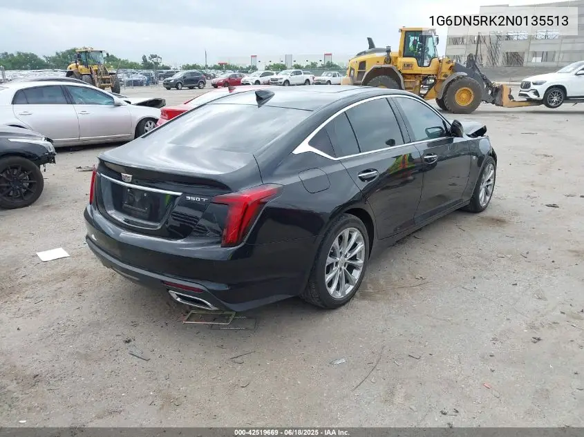 2022 Cadillac Ct5 Premium Luxury VIN: 1G6DN5RK2N0135513 Lot: 42519669