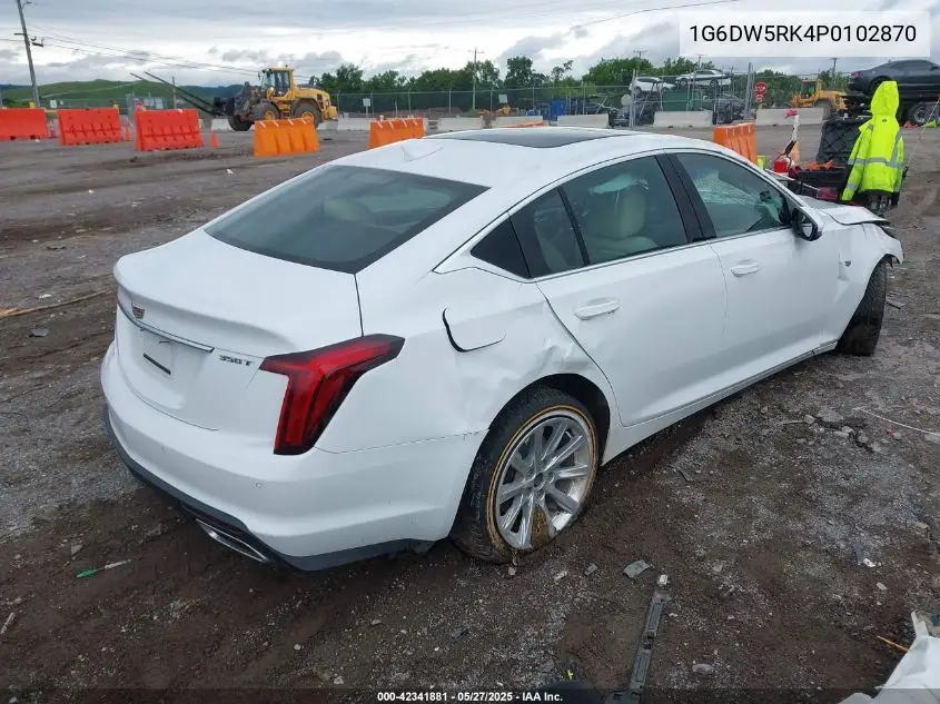 2023 Cadillac Ct5 Luxury VIN: 1G6DW5RK4P0102870 Lot: 42341881