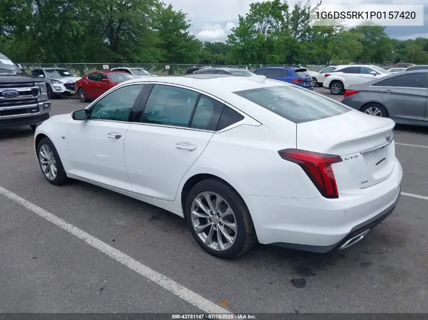 2023 Cadillac Ct5 Luxury VIN: 1G6DS5RK1P0157420 Lot: 42781147