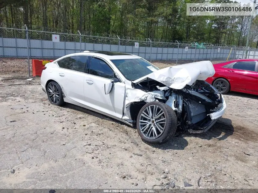 2025 Cadillac Ct5 Premium Luxury Rwd VIN: 1G6DN5RW3S0106486 Lot: 41960349