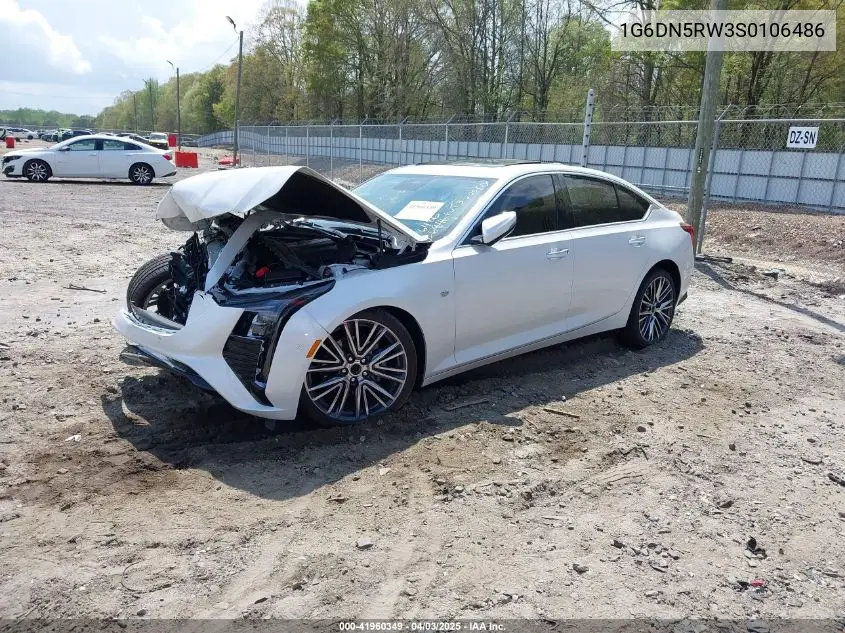 2025 Cadillac Ct5 Premium Luxury Rwd VIN: 1G6DN5RW3S0106486 Lot: 41960349