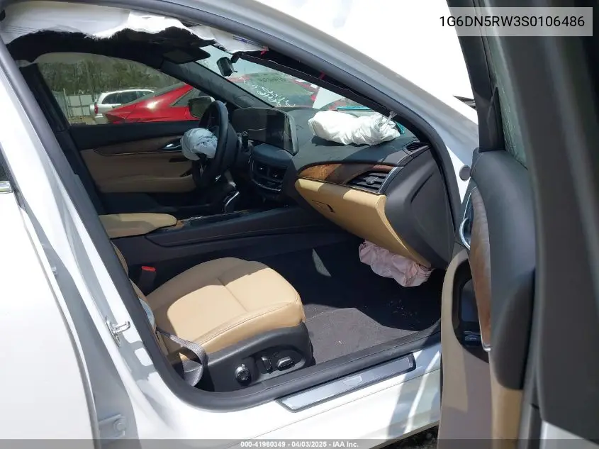 2025 Cadillac Ct5 Premium Luxury Rwd VIN: 1G6DN5RW3S0106486 Lot: 41960349