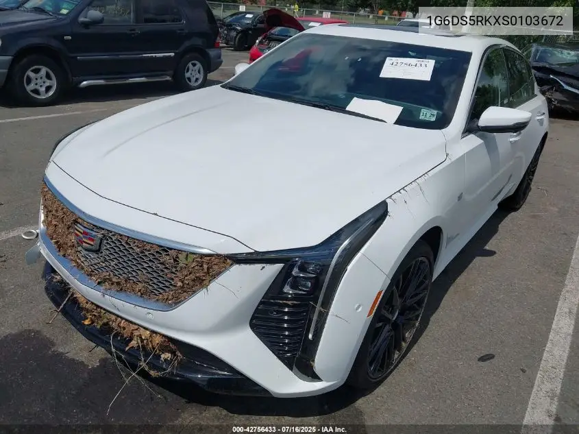 2025 Cadillac Ct5 Premium Luxury Rwd VIN: 1G6DS5RKXS0103672 Lot: 42756433