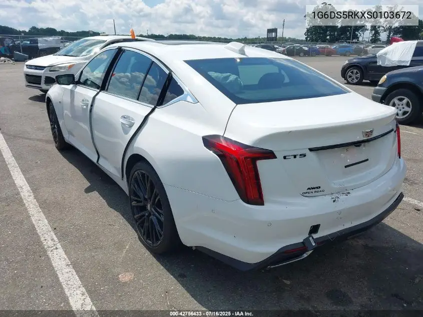 2025 Cadillac Ct5 Premium Luxury Rwd VIN: 1G6DS5RKXS0103672 Lot: 42756433