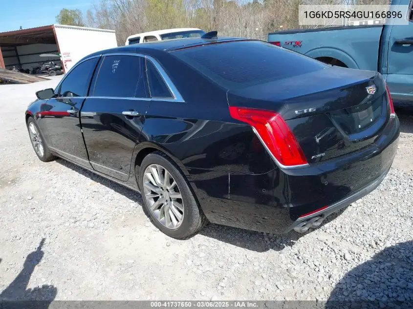 2016 Cadillac Ct6 Luxury VIN: 1G6KD5RS4GU166896 Lot: 41737650