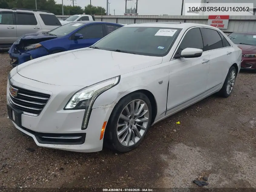 2016 Cadillac Ct6 Standard VIN: 1G6KB5RS4GU162062 Lot: 42635674