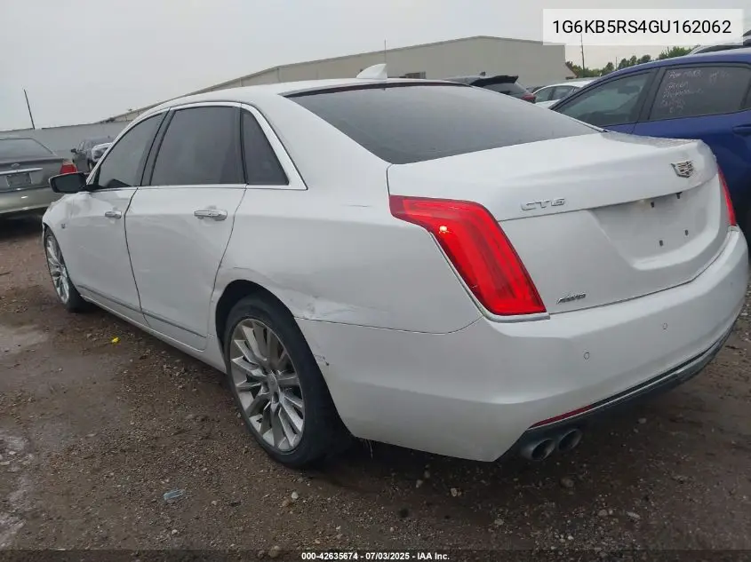 2016 Cadillac Ct6 Standard VIN: 1G6KB5RS4GU162062 Lot: 42635674