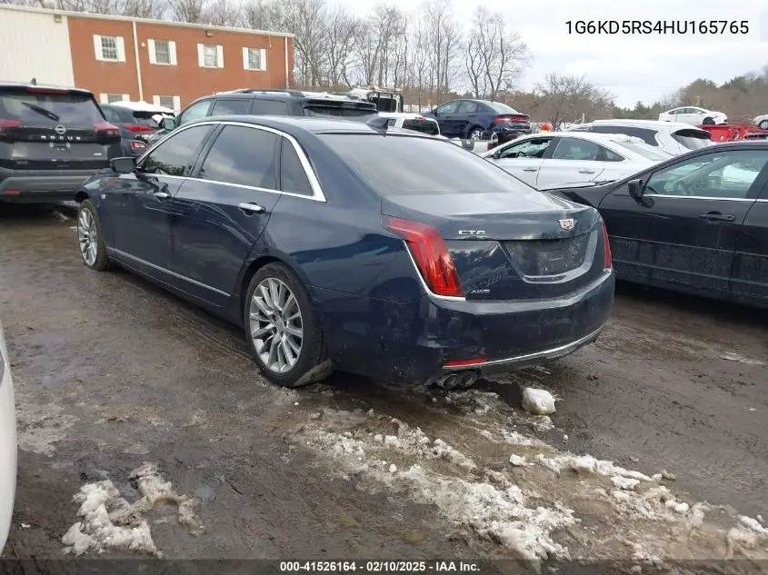 2017 Cadillac Ct6 Luxury VIN: 1G6KD5RS4HU165765 Lot: 41526164