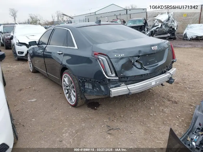 2017 Cadillac Ct6 Luxury VIN: 1G6KD5RS6HU171342 Lot: 41899115