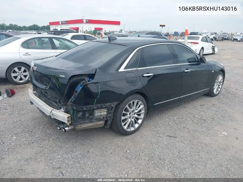 2017 Cadillac Ct6 Standard VIN: 1G6KB5RSXHU143016 Lot: 42395441