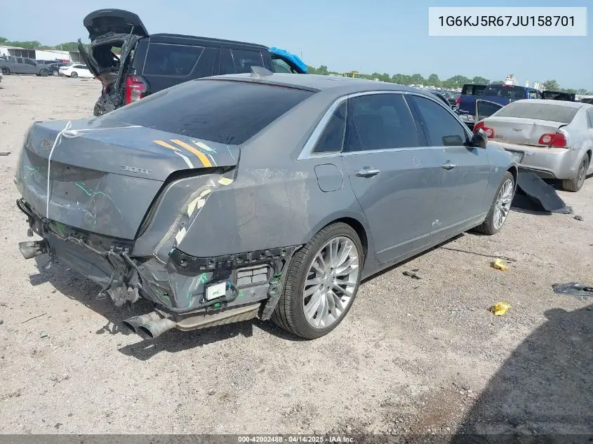 2018 Cadillac Ct6 Twin Turbo Premium Luxury VIN: 1G6KJ5R67JU158701 Lot: 42002488