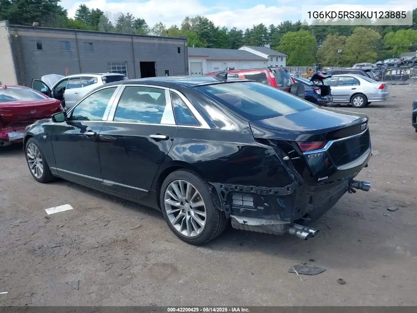 2019 Cadillac Ct6 Premium Luxury VIN: 1G6KD5RS3KU123885 Lot: 42200429