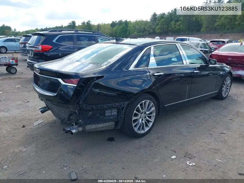 2019 Cadillac Ct6 Premium Luxury VIN: 1G6KD5RS3KU123885 Lot: 42200429