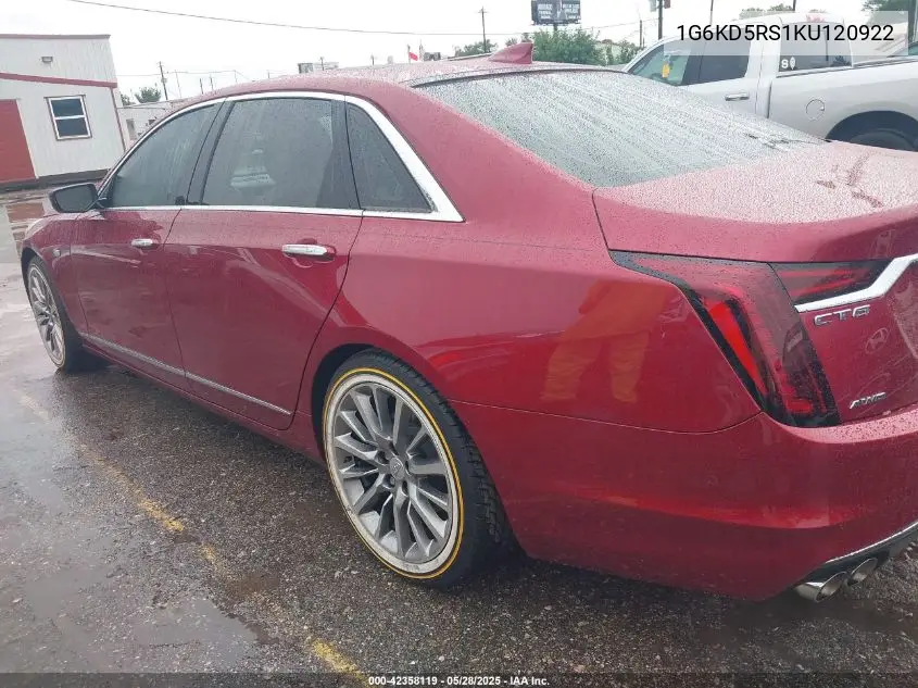 2019 Cadillac Ct6 Premium Luxury VIN: 1G6KD5RS1KU120922 Lot: 42358119
