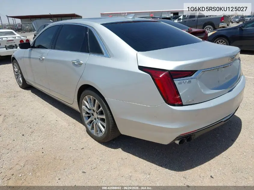 2019 Cadillac Ct6 Premium Luxury VIN: 1G6KD5RS0KU125027 Lot: 42566002
