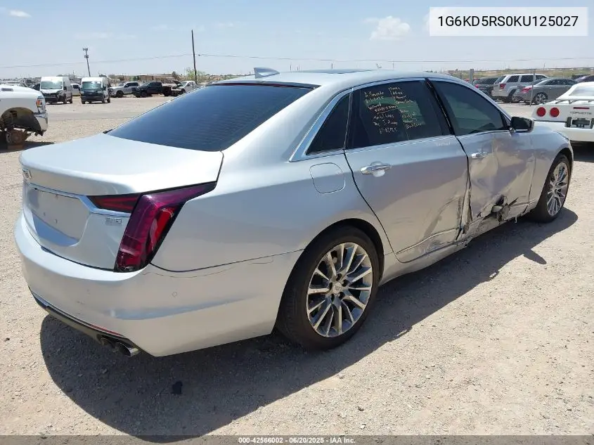 2019 Cadillac Ct6 Premium Luxury VIN: 1G6KD5RS0KU125027 Lot: 42566002
