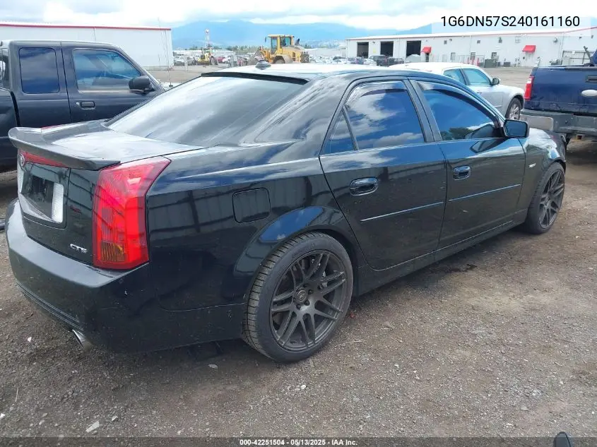 2004 Cadillac Cts-V VIN: 1G6DN57S240161160 Lot: 42251504