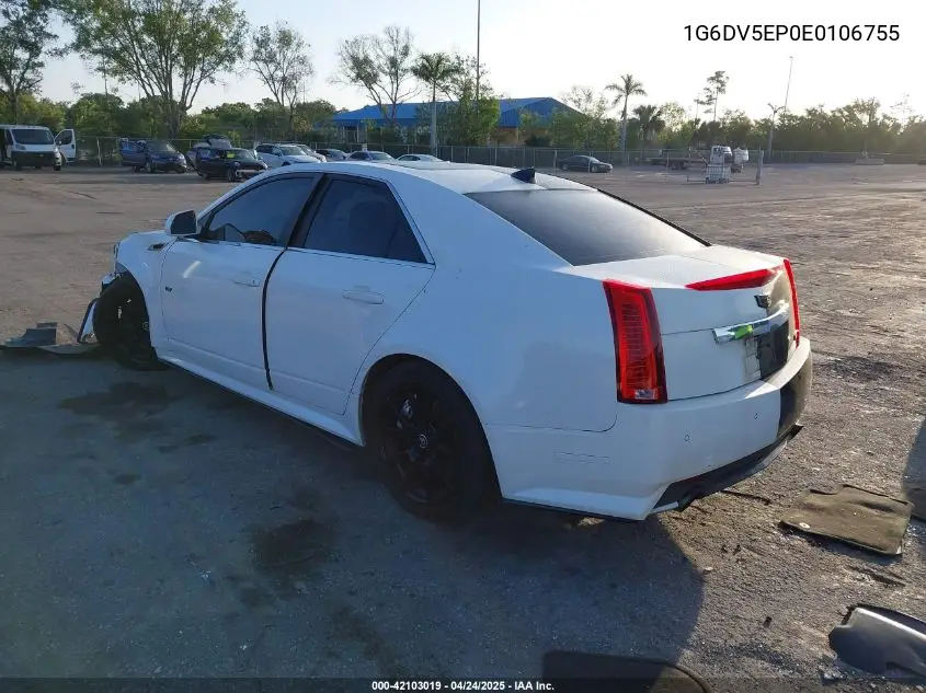 2014 Cadillac Cts-V VIN: 1G6DV5EP0E0106755 Lot: 42103019