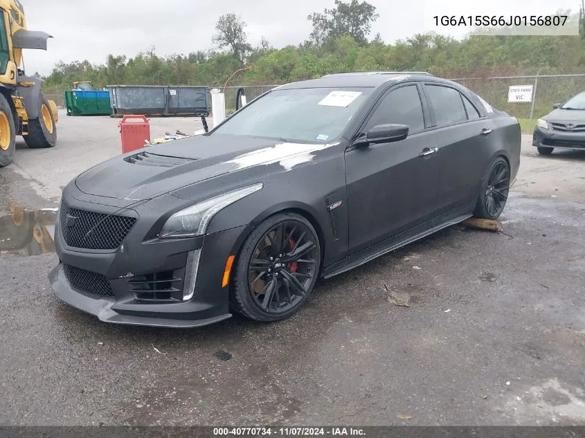 2018 Cadillac Cts-V VIN: 1G6A15S66J0156807 Lot: 40770734